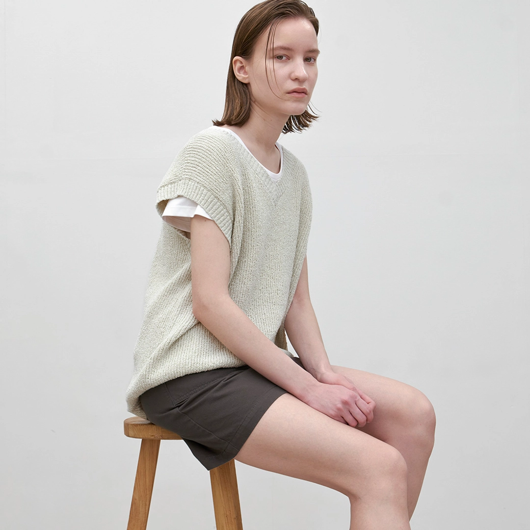 아뜰리에 나인 (VT-0261)BOUCLE OVERFIT KNIT VEST 상품 이미지 2