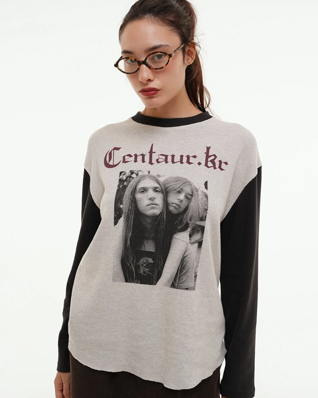 센토르 MY WAFFLE LONG SLEEVE T-SHIRT_BLACK 상품 이미지 2
