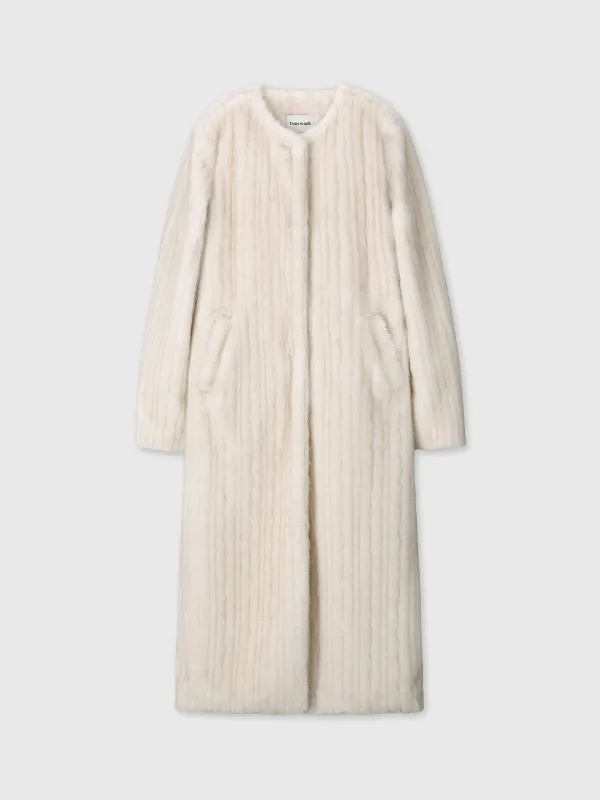 (10/01 12:00 PM OPEN) (W) FAUX FUR LONG COAT_ CREAM