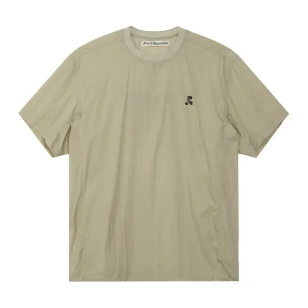 NYLON CREWNECK T-SHIRT - BEIGE