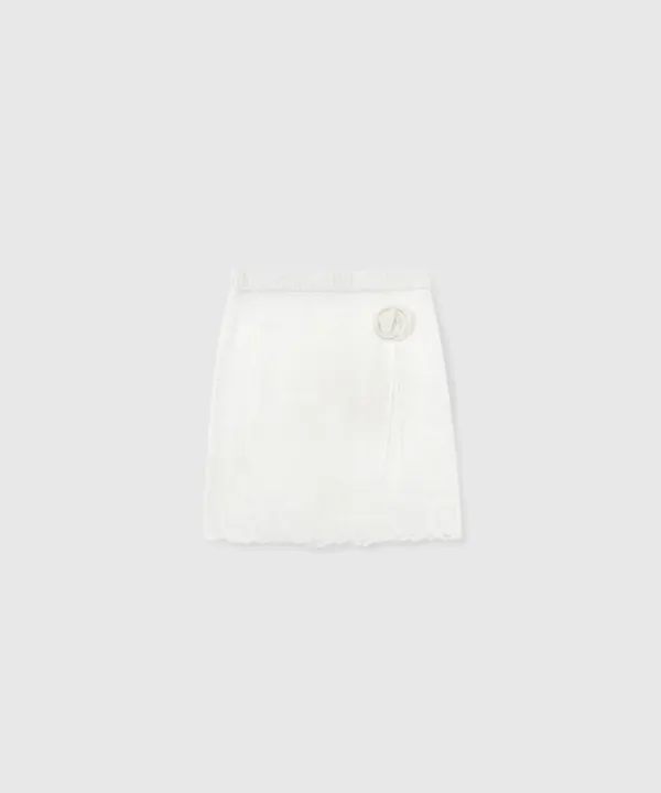Rose knit skirt (White)
