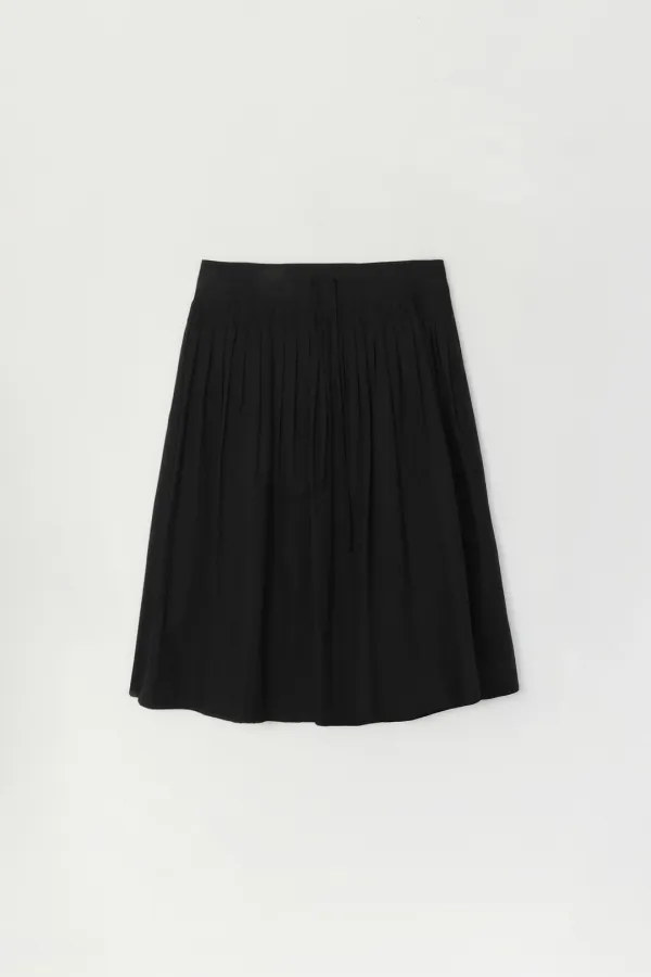 PHOEBE PLEATS LONG SKIRT_BLACK