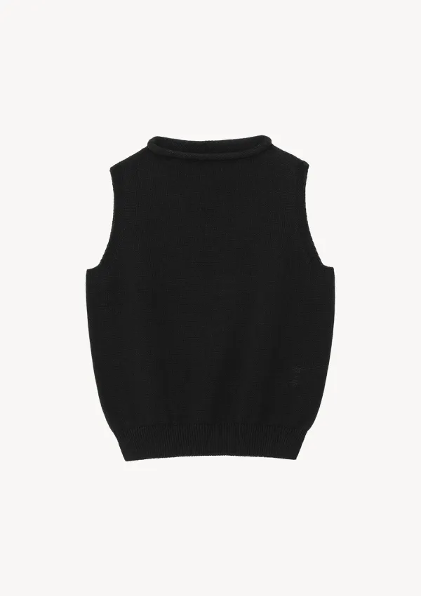 Cannoli Sleeveless Knit in Black