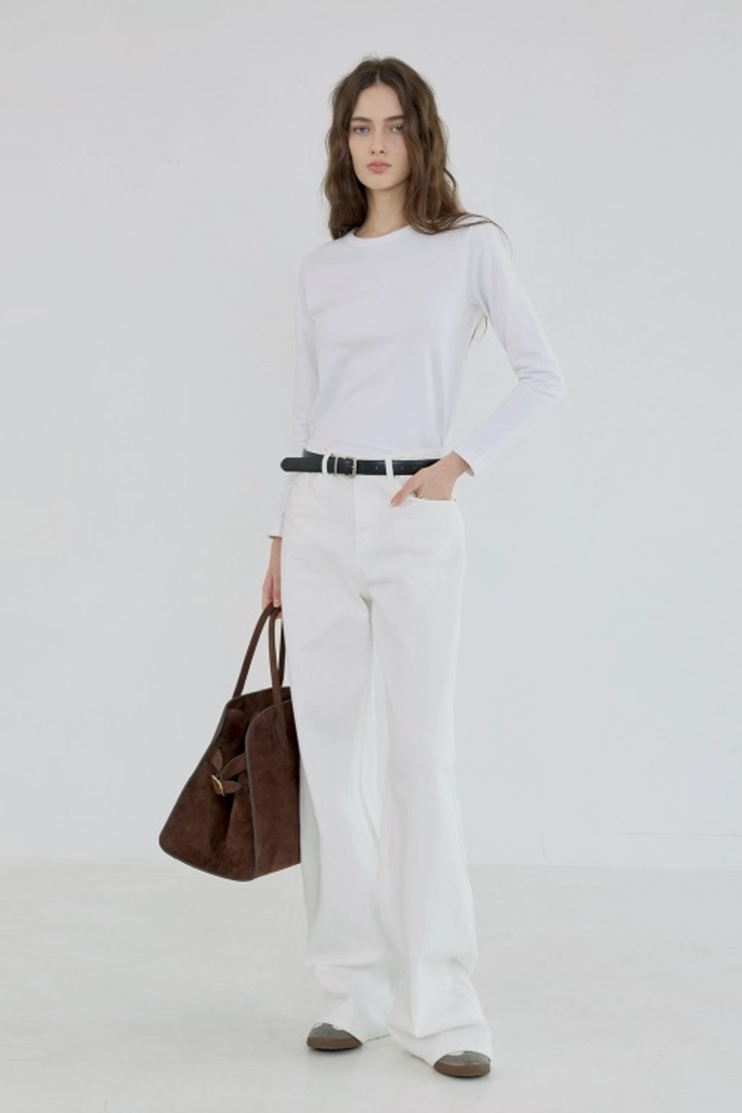 퀸스래빗 F/W Paul Semi Wide Fit Washing Denim Pants - WHITE 상품 이미지 2