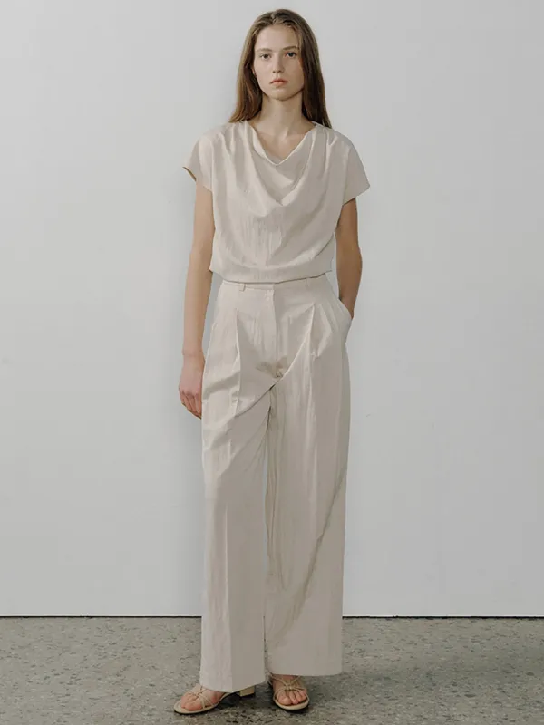 ANNE TWO TUCK TROUSER_2COLOR