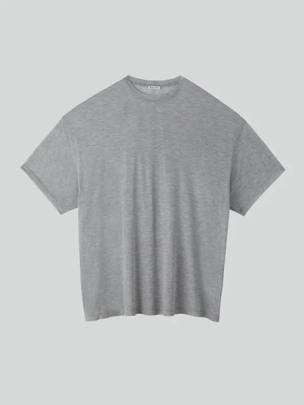 OVERSIZED SHEER T-SHIRT (MELANGE GREY)