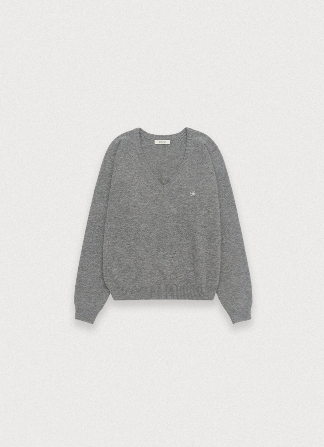 포에토 [4th] Mild cashmere v-neck knit - grey 상품 이미지 1
