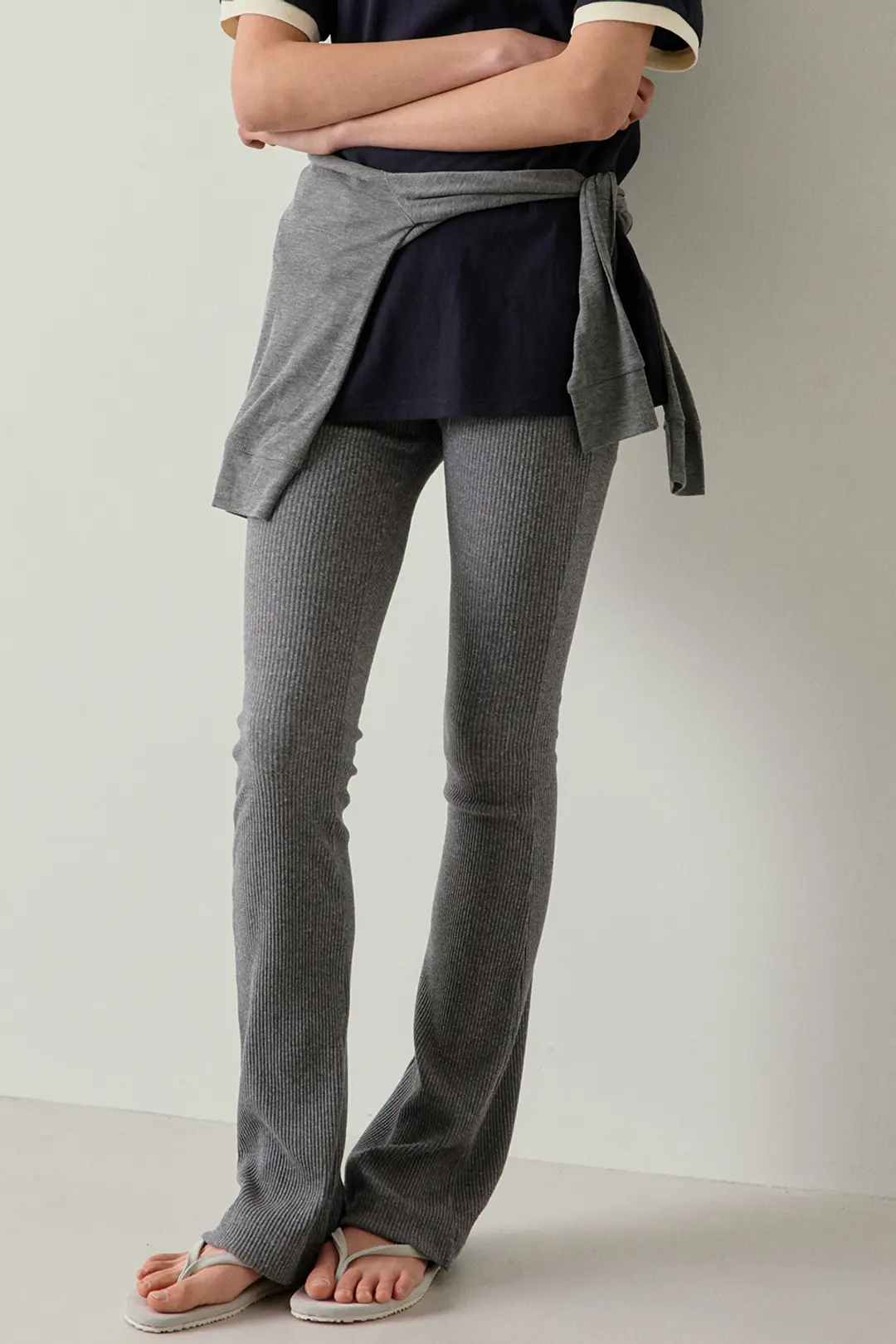블랭크공삼 boot-cut ribbed leggings pants (3colors) 상품 이미지 2