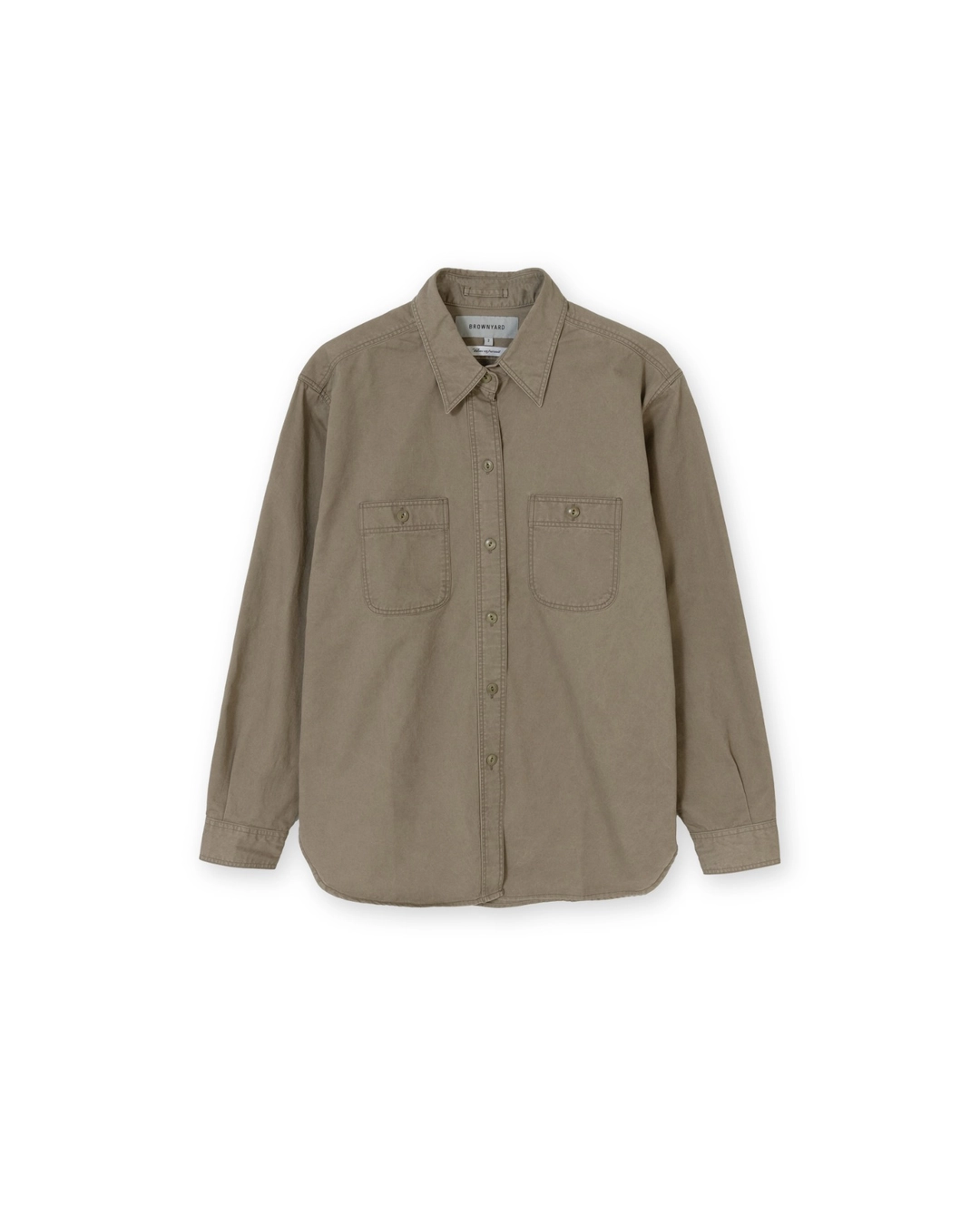 브라운야드 W Washed Work Shirt, Dark Beige 상품 이미지 1
