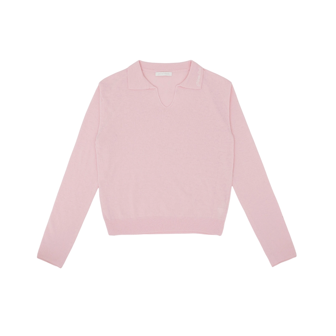 피브비 Open Collar Knit Pullover (bubble pink) 상품 이미지 1