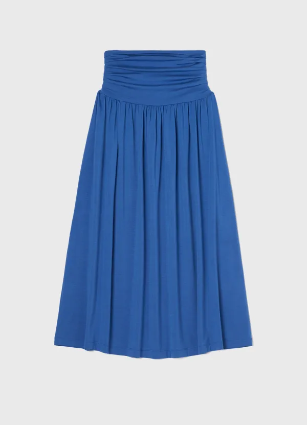 Fluid Shirring Skirt / Blue