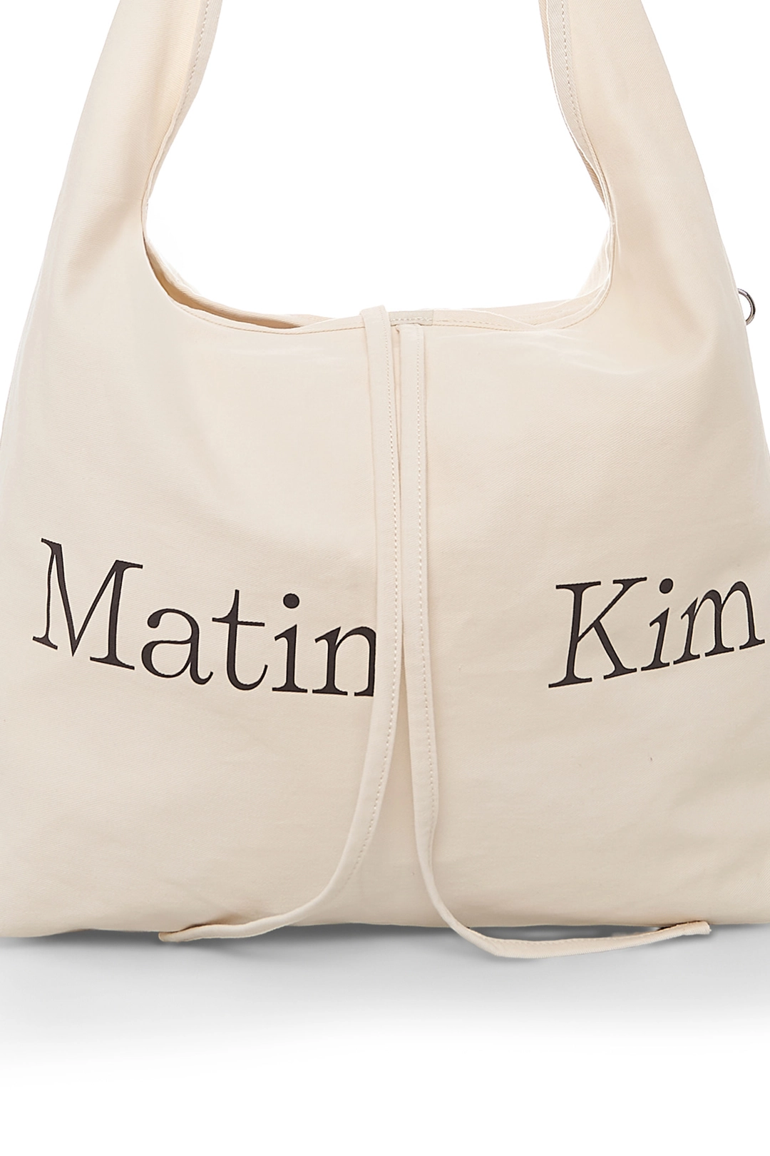 마뗑킴 LOGO POINT ROUND ECOBAG IN IVORY 상품 이미지 3