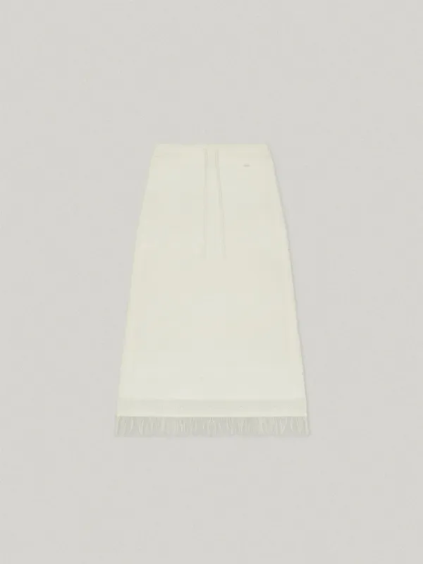 FRINGE KNIT SKIRT (CREAM)