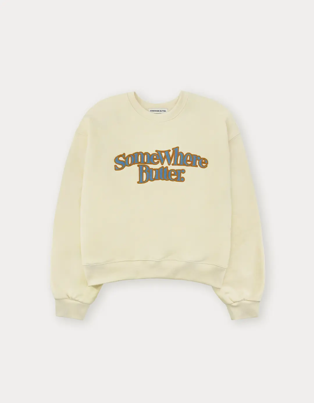 Denim Wave Logo Sweatshirt - Cream
