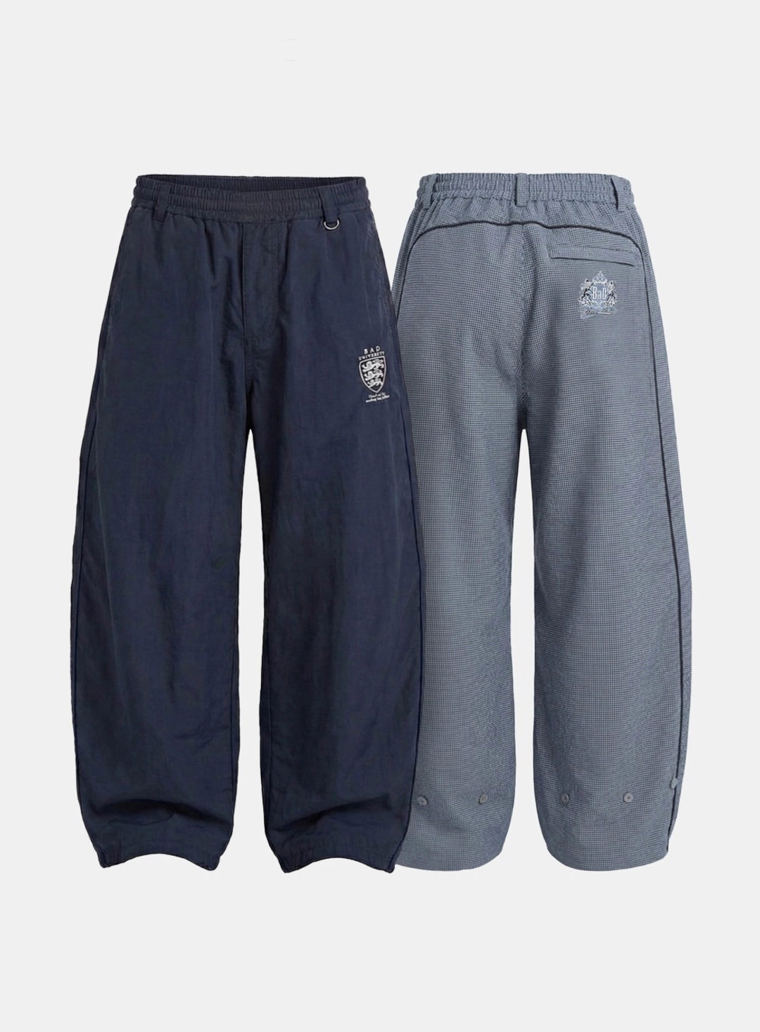 배드블러드 [w-pts26-049] Shield-M Reversible Track Pants - Navy Check 상품 이미지 1