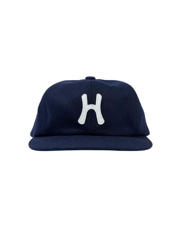 H Logo Wool Relaxed Fit 6Panel Cap_Navy