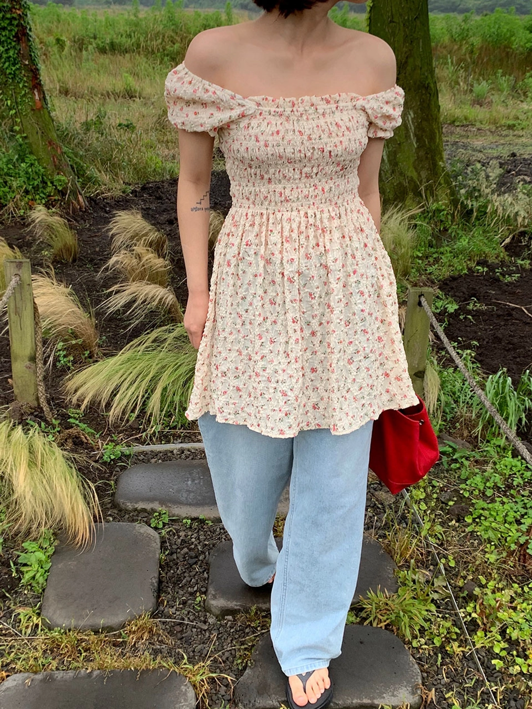 쏘이르 (2color)FLOWER PUFF MINI DRESS 상품 이미지 2