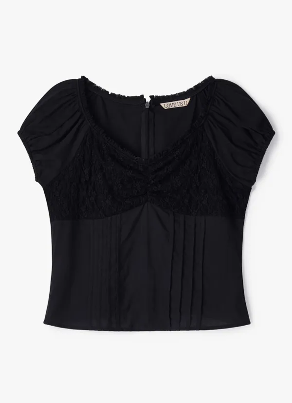 Floral Lace Blouse (Black)