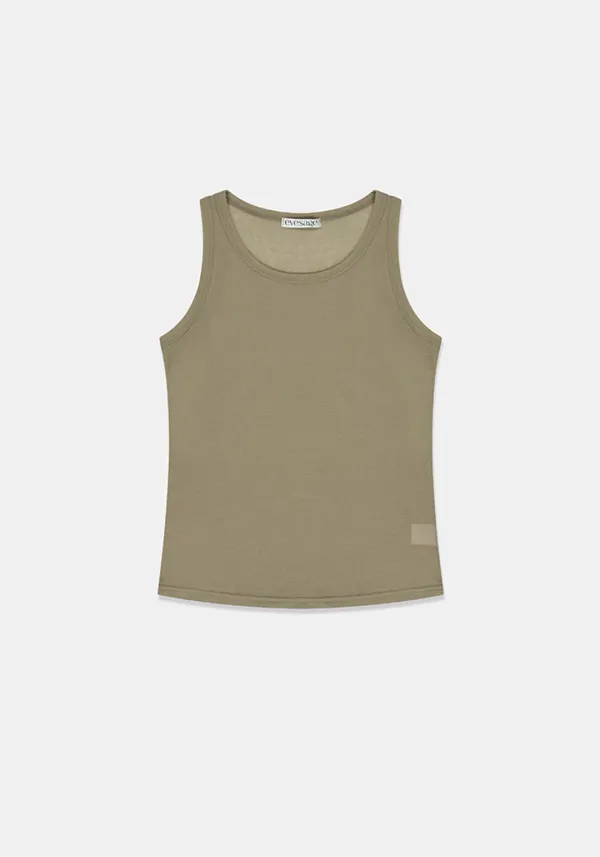 Sheer sleeveless (Khaki)