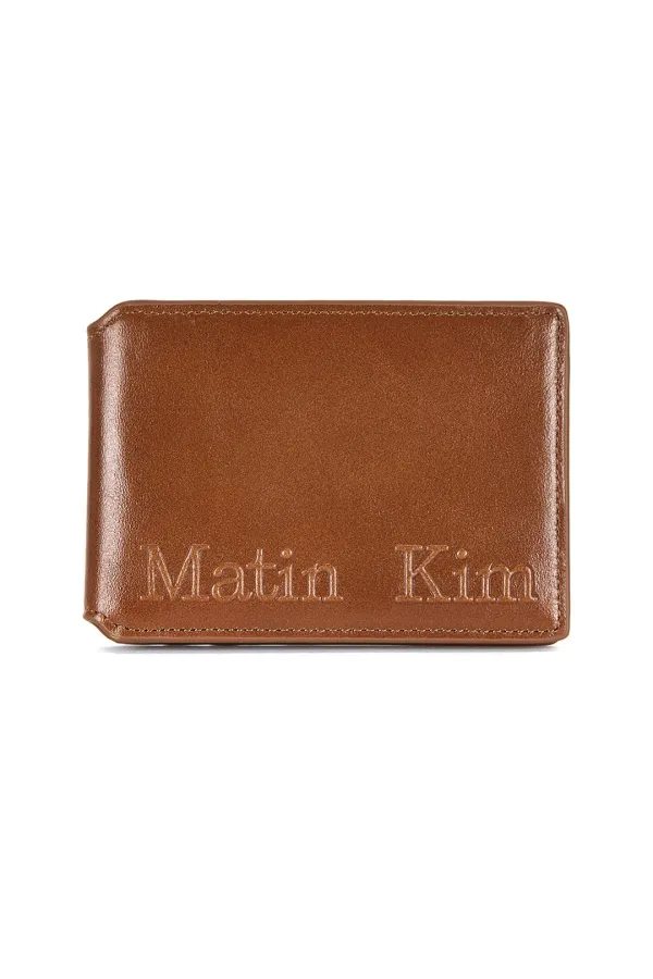EMBOSSED LOGO BUSINESS WALLET IN CAMEL
