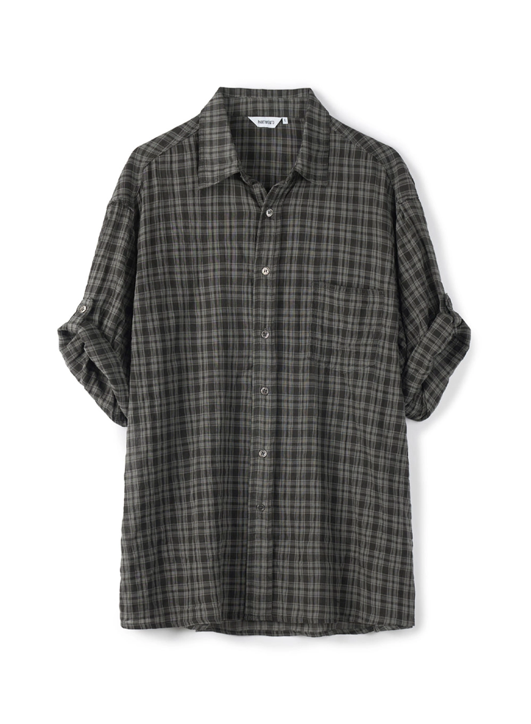파르티멘토 Dust Plaid Roll Up Half Shirts_Dust Charcoal 상품 이미지 1