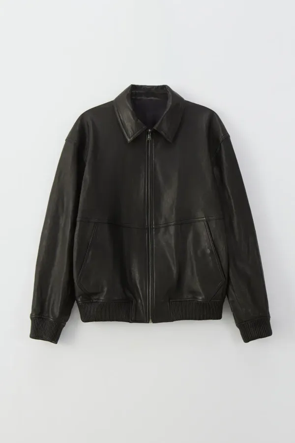 [4차] Lambskin Leather Blouson Jacket_Black