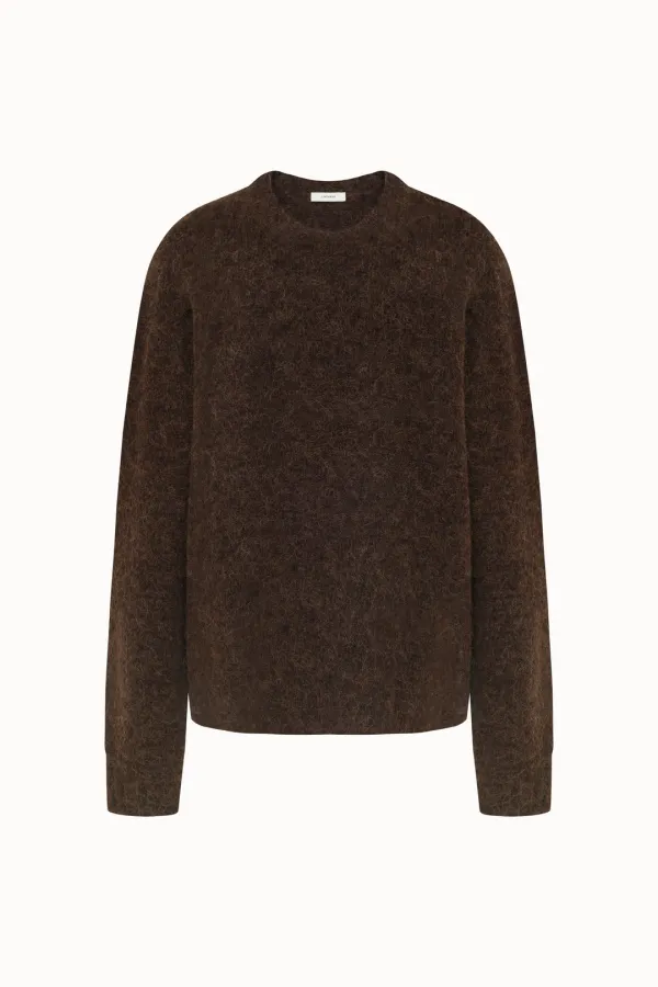 Holgament Alpaca Round Neck Knit Top[LMBEAUKN296]-Brown