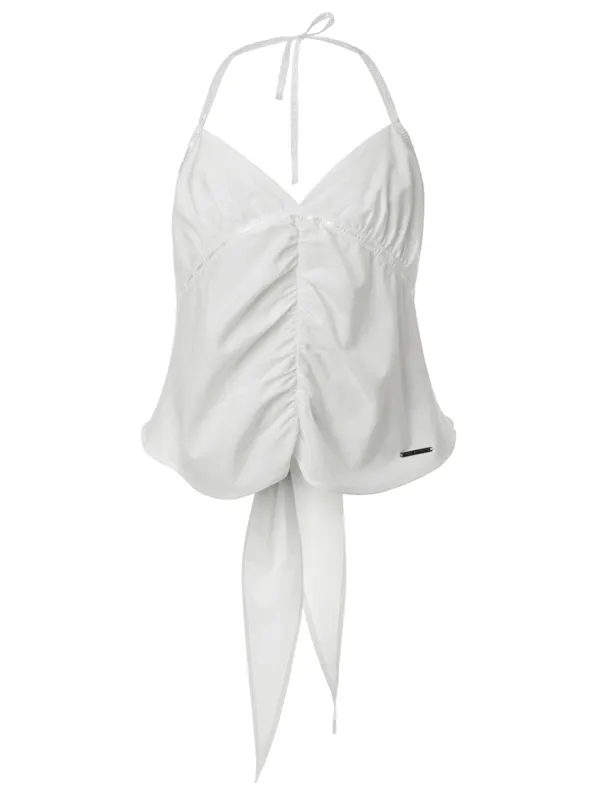 [2nd Reorder] Open Back Ladder Blouse (white)
