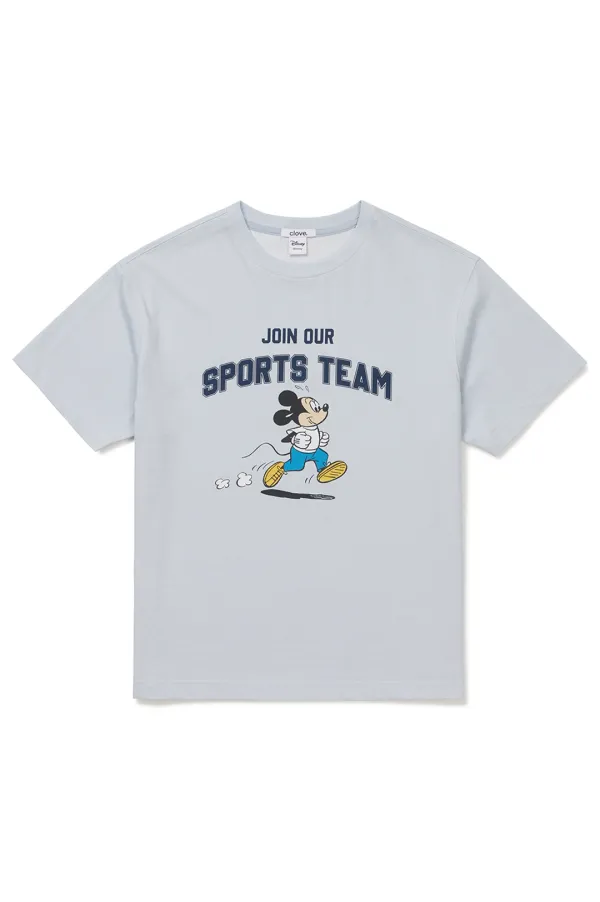 [26SM clove] Mickey_Sports T-Shirt (Light Blue)