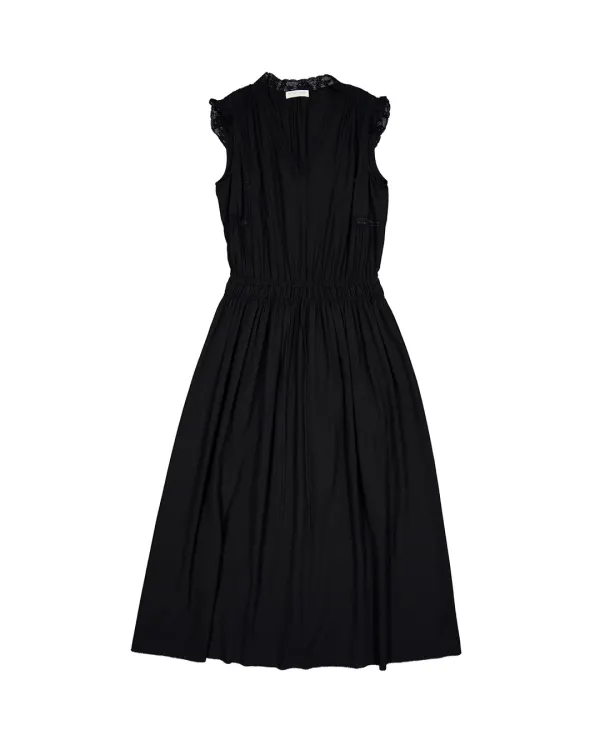 moss lace long one-piece (black)
