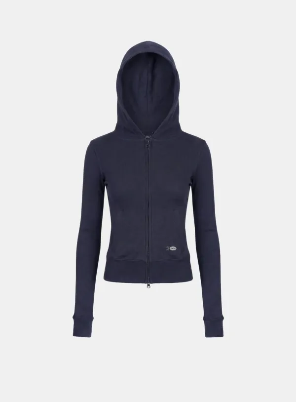 [w-hde26-004] BS Cotton Jersey Zip-Up Hoodie - Navy