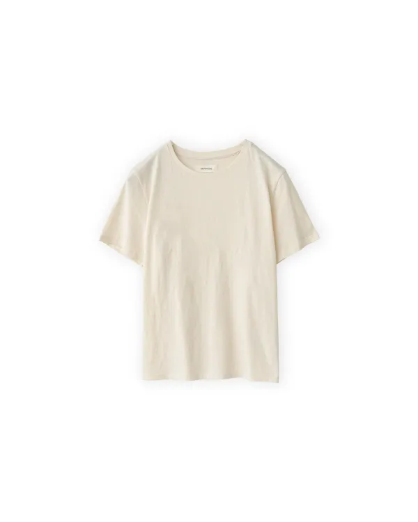 W Round Easy T Shirt, Ivory