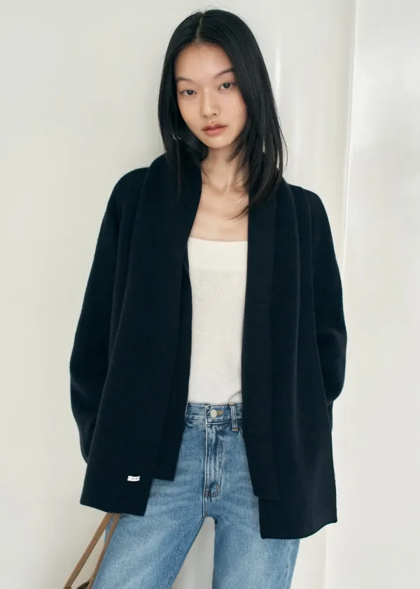 루이 머플러 숄 가디건