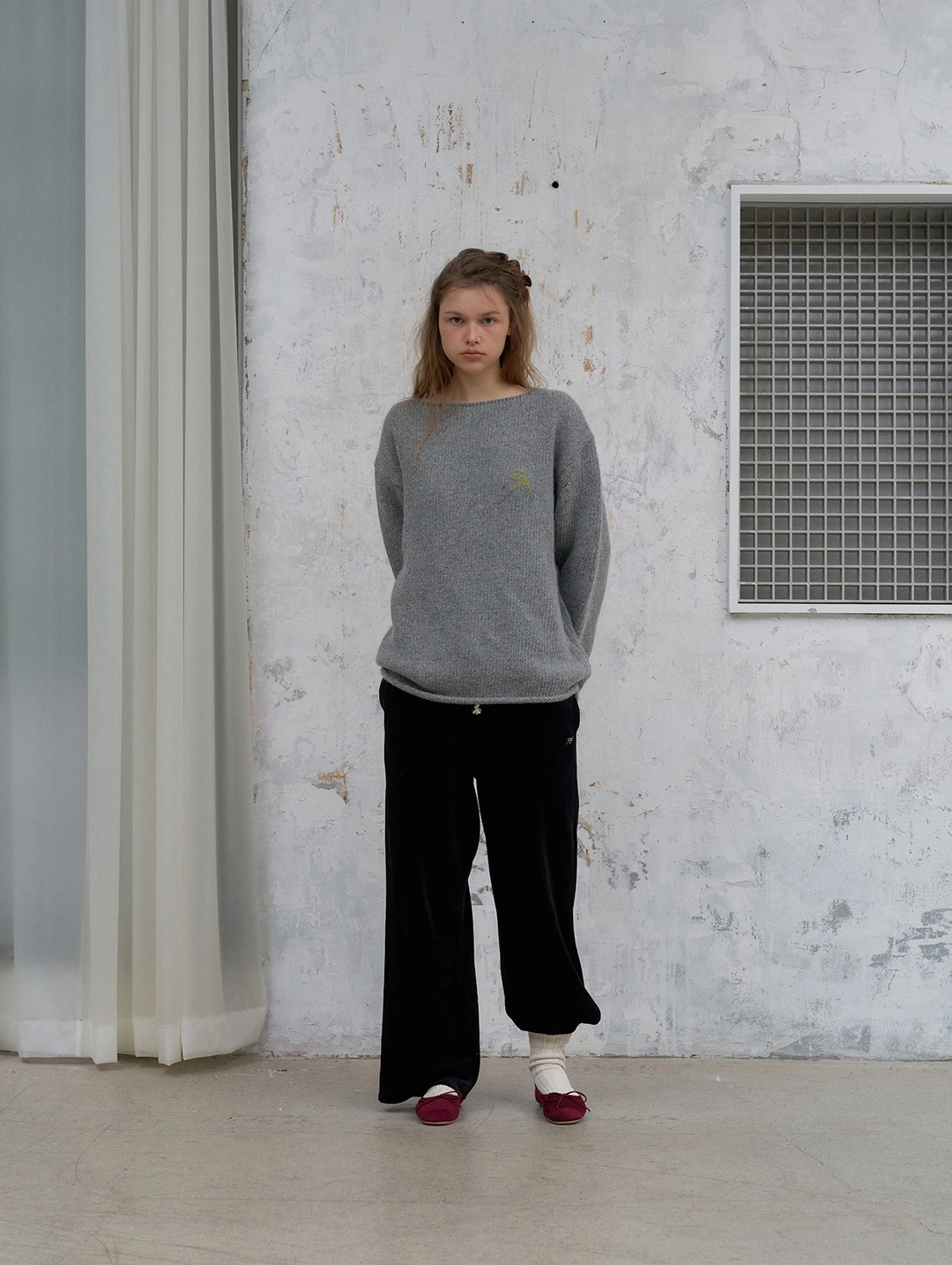 포에토 Lounge velour pants - black 상품 이미지 2