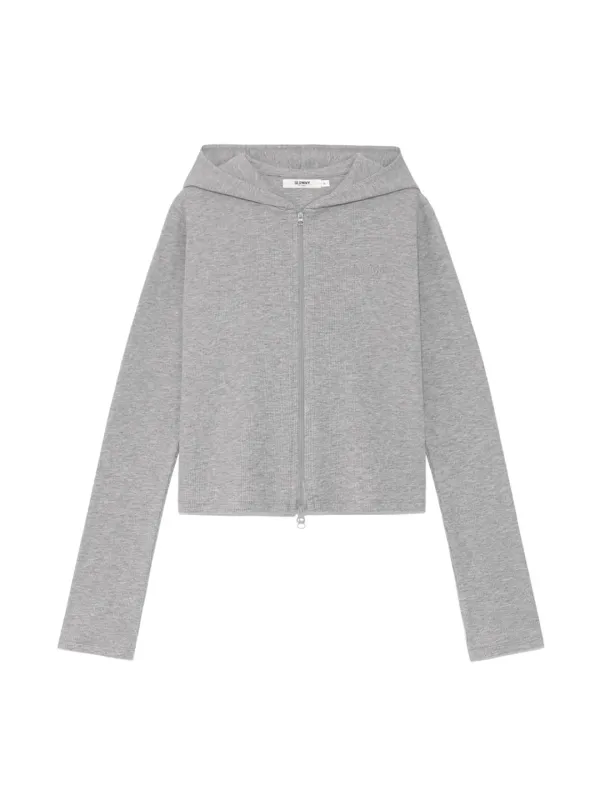 [2nd] G CLASSIC ESSENTIAL RIB ZIP-UP (MELANGE GRAY)