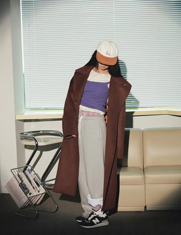 double oversized wool coat