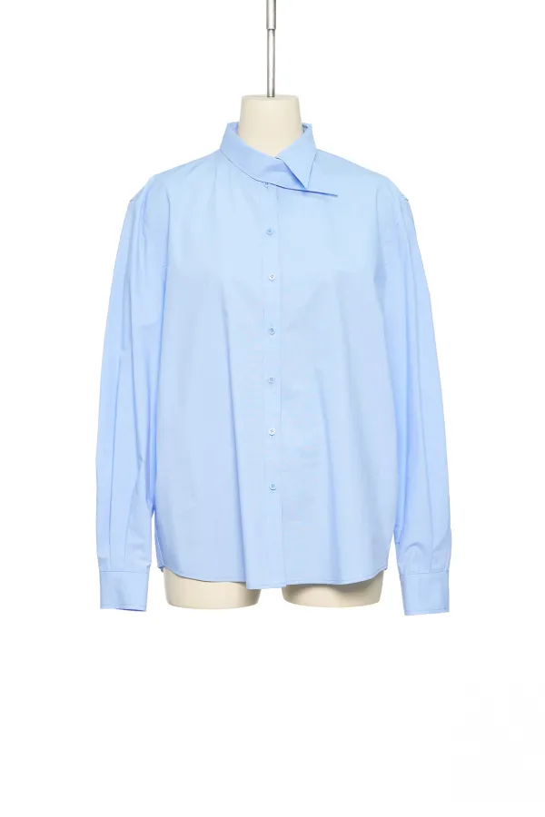 PS26 BLUE ASYMMETRIC COLLAR SHIRT