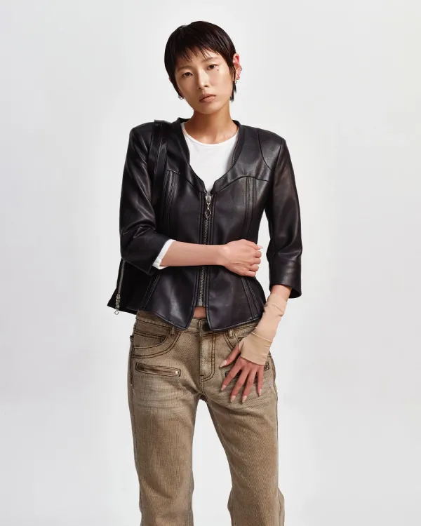 CURVED RACE JACKET_BLACK