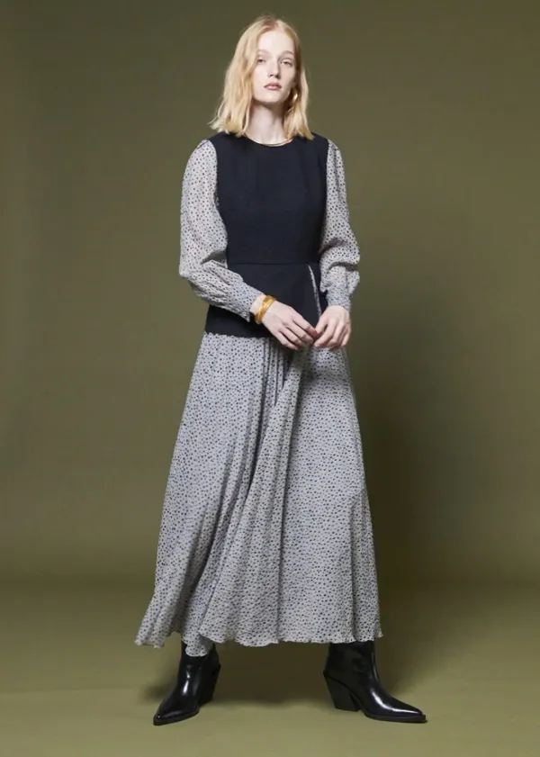 VEST POLKA DOT DRESS _MINT-BLACK