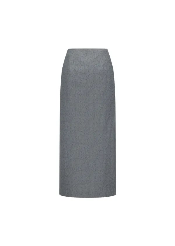 [예약주문] Floral pencil skirt, Grey