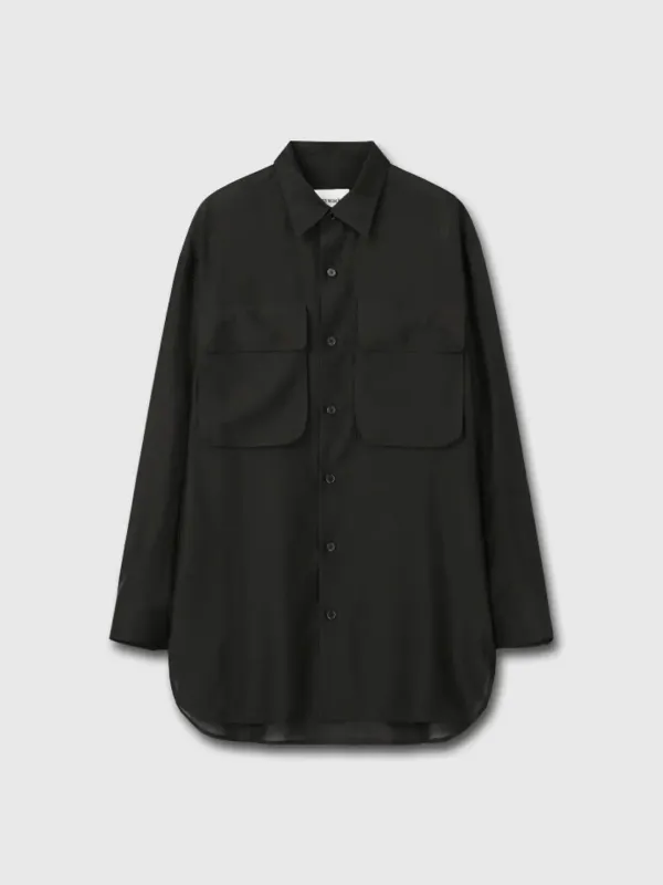 TENCEL OVERSIZED SHIRT_ BLACK