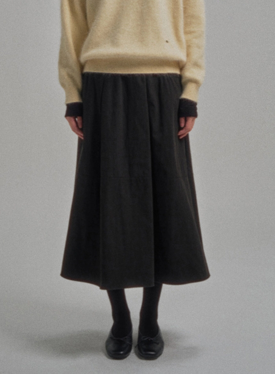 망고매니플리즈 MIYU SHIRRING SKIRT_BLACK 상품 이미지 1