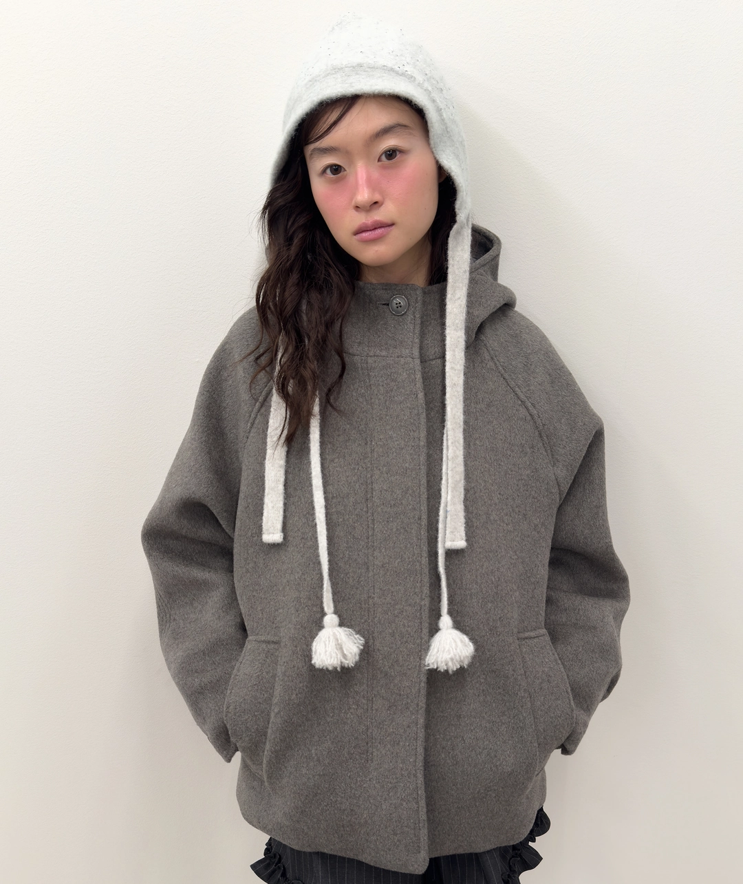 타입서비스 [2차] Hooded Half Coat [Gray] 상품 이미지 2