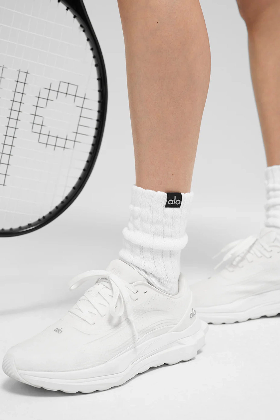 알로요가 Unisex Half-Crew Scrunch Sock - White 상품 이미지 2