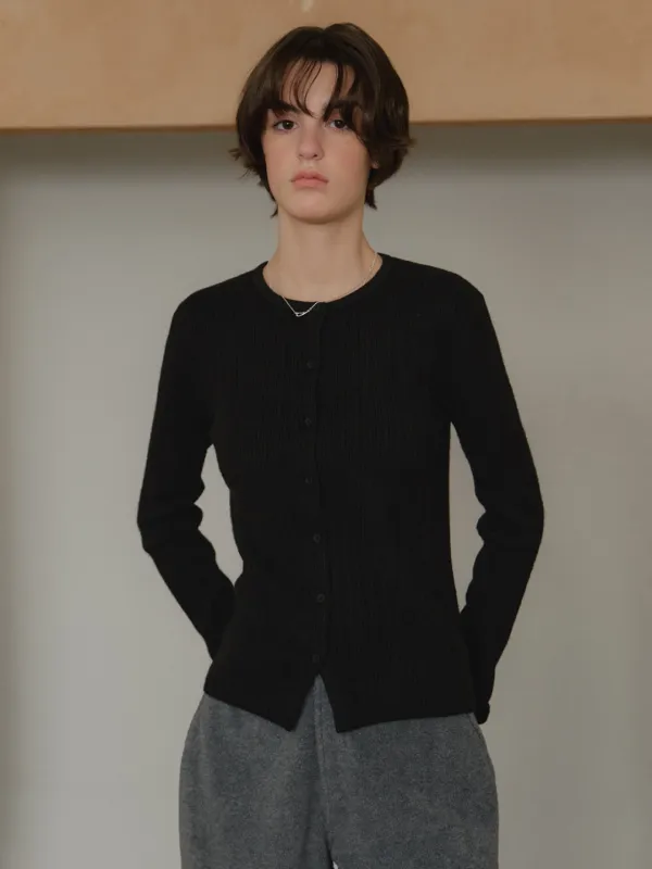 Yew knit cardigan (black)