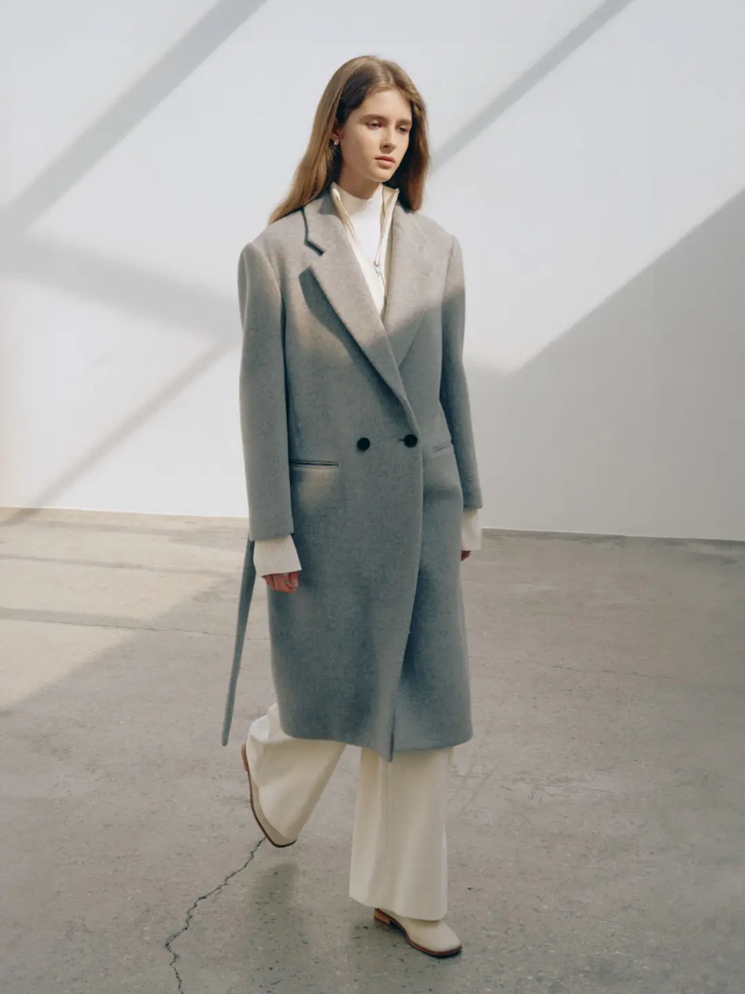 뮤제 PARIS_Oversize Double-Breasted Wool Coat_Gray 상품 이미지 2