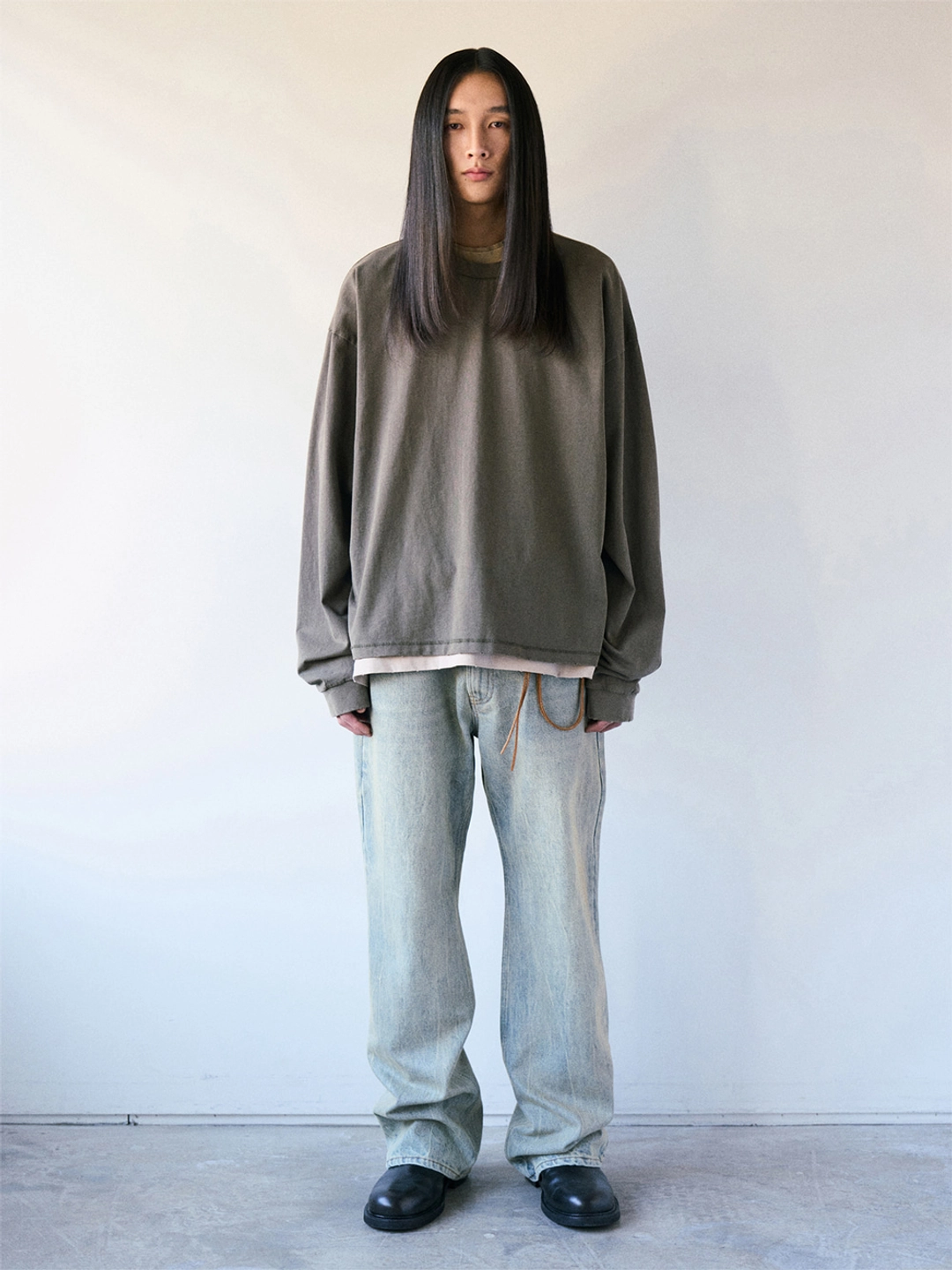 파르티멘토 VTG Washed Crop Long Sleeve_Khaki 상품 이미지 2