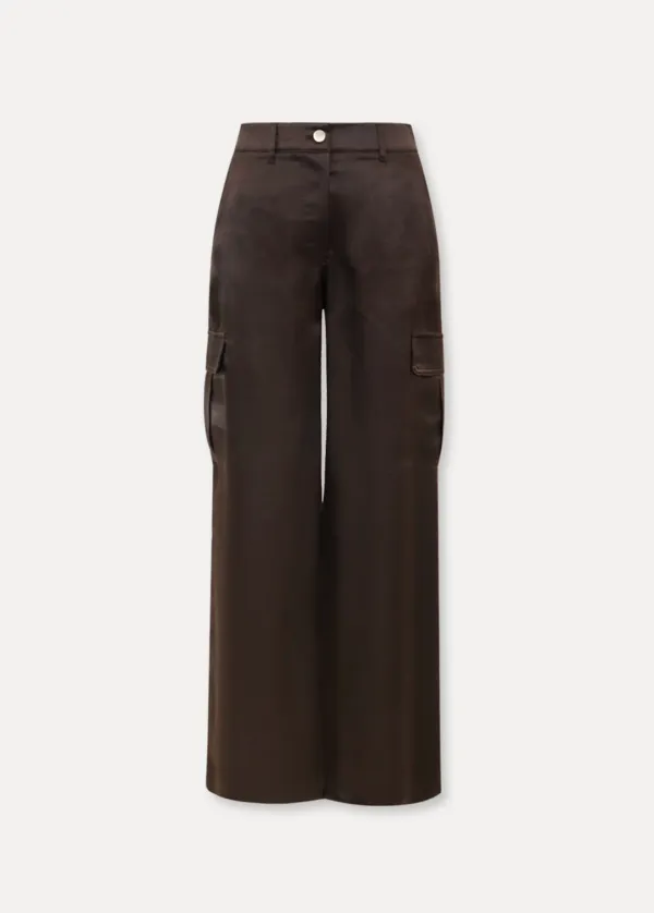 CHIXLABEL H 세인트 실키 카고팬츠 - Dark Brown