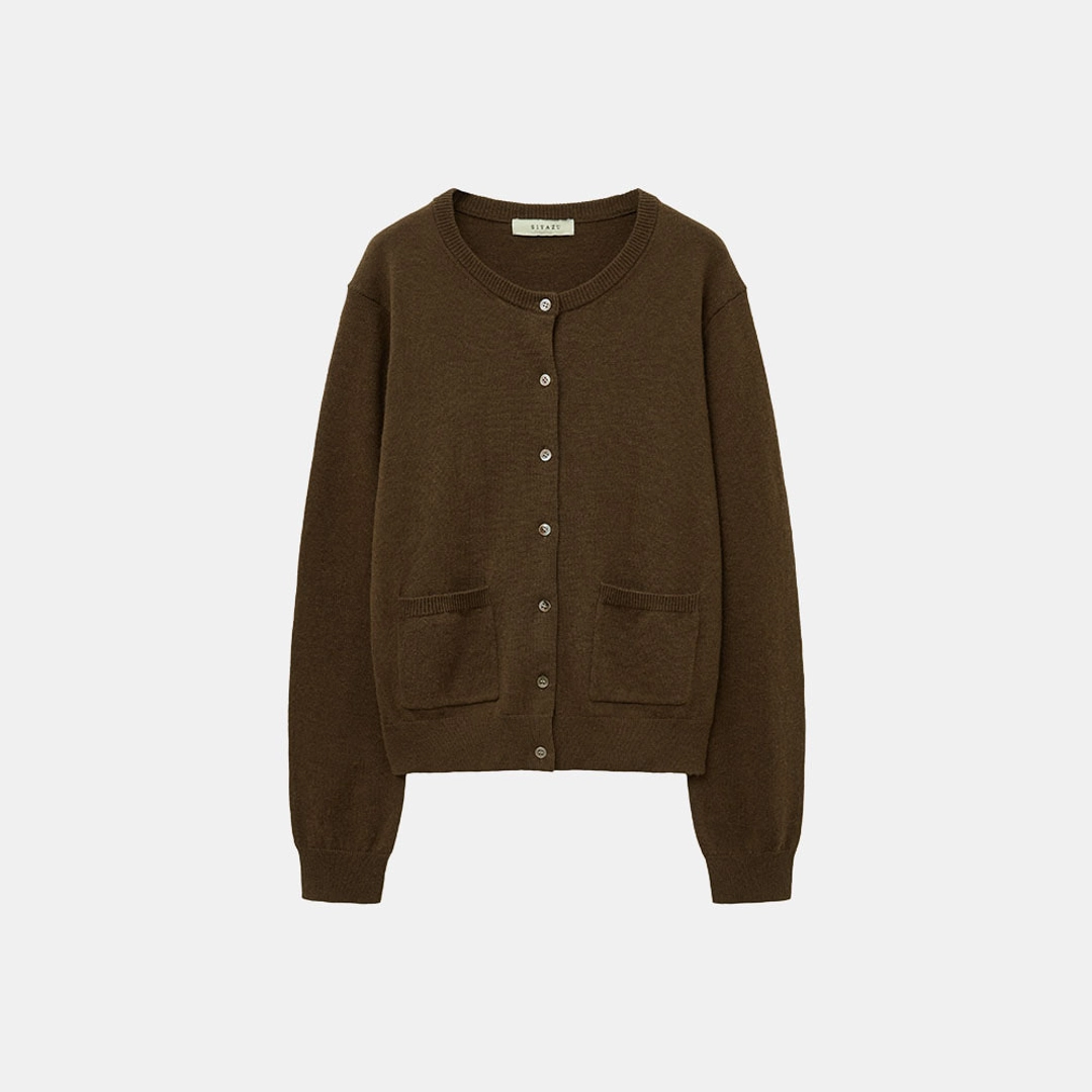 시야쥬 SIKN2150 울 블렌드 코어 니트 가디건_Khaki brown 상품 이미지 3