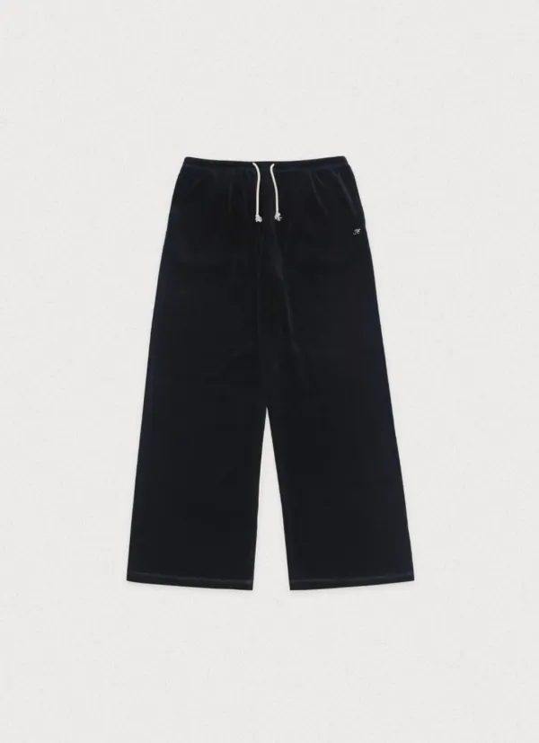 Lounge velour pants - black